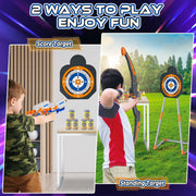 Hot Bee 2 in 1 Light-Up Bow and Arrow with Foam Dart Launcher, 2 LED Bows, 24 Sticky Arrows, 30 Foam Darts, Targets and Quivers for Kids Ages 5-12, 1666-15A