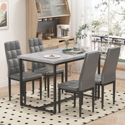 SEGMART Dining Table with 4 High-Back Upholstered Chairs, Modern Dinette Set