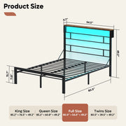 Bestier USWMB01-B700837S-XZBK Full Size Bed Frame with 49.2