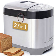 KeenZest 27-in-1 Smart Bread Maker, 2LB Gluten-Free & Whole Wheat, Customizable Homemade Cycle, Stainless Steel, BM8520
