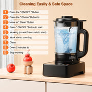 PRASKY Professional Countertop Blender, 1000W Motor, 53oz Glass Jar, Stainless Steel Insulated Cup, 7 Speeds, Variable Speed Control