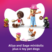 LEGO Friends Dog Treats Bakery Building Toy with Aliya and Sage Minidolls, 4 Toy Dogs, Accessories, Multicolor, 278 Pieces, 6585579