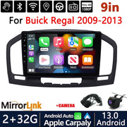 Guwzn Android Car Stereo for Buick Regal 2009-2013, 9-Inch Touchscreen, Android 13, 2GB RAM, 32GB Storage, Wireless Carplay, GPS Navigation