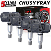CHUSYYRAY TPMS Sensors, Direct-Fit Replacement for Honda Accord 2008-2012, CR-V 2008-2011, Fit 2008, 315MHz Signal, Anodized Aluminum Valve Stem, Pack of 4, 42753SWA316