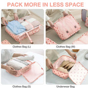 Livhil 8-Piece Packing Cubes Set for Travel Luggage, Durable Waterproof Material, Mesh Design, Non-Slip Buckle, Heavy-Duty Two-Way Zippers, Pink Straw and Khaki Plaid