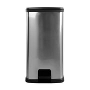 Mainstays MS2023IML132 13.2 Gallon Trash Can, Plastic Rectangular Step Kitchen Trash Can, Silver