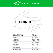 Cutters Rev Pro 5.0 Football Receiver Gloves, Lightweight Neoprene, Air C-TACK Grip, Reinforced Fingertips, Hook Closure, Adult Large, Solid White, cpt-auo-167