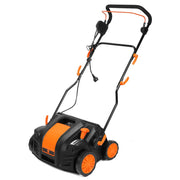 WEN Electric Dethatcher and Scarifier, 16-Inch, 15-Amp, 2-in-1 with Detachable Collection Bag, Black, DT1516