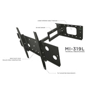 Mount-it MI-319L Articulating/Tilting/Swivel Wall Mount for 42'' - 70'' LCD/Plasma/LED Screens