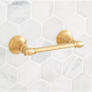 Signature Hardware SHBETH2BG Beasley Wall-Mounted Toilet Paper Holder Brushed Gold Bathroom Hardware and Accessories Bathroom Hardware Toilet Paper