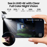 Soliom Wireless Outdoor Solar Security Camera 4-Cam Kit, 8MP 4K UHD, 360 Auto Tracking, Radar Detection, Night Vision, Solar Powered, SH802-4CamKit