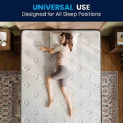 Flash Furniture Dream 12 Inch Cooling Gel Foam and Pocket Spring Hybrid Queen Mattress, White, BS-E230P-R-Q-12-C-BK-GG