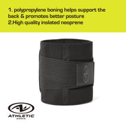 Athletic Works Waist Trainer SM, Adjustable Strap, Compression Support, Black, Fits Waist 27in to 33in - Strengthen Core