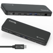 Plugable Thunderbolt 4 Docking Station, 13-Port USB-C Hub, Dual 4K 60Hz HDMI, Single 8K Display, 100W Charging, Gigabit Ethernet, SD Card Reader, Black, TBT4-UD5