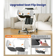 VOCIC Sit to Stand Patient Lift with 400 lb Capacity, Foam Handles, Foldable Seat, White, AY03