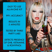Overdrive Defense Drink Spike Home Test Kit, 2 Pack - Fast Results in 5 Minutes