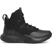 Under Armour Micro G Stellar Mid Men's Tactical Boots, Lightweight Breathable Textile Upper, Polishable Full-Grain Leather, Slip-Resistant Rubber Outsole, Black Anthracite, Size 10.5, 3028316