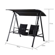 Mainstays Dashwood 2-Seat Steel Canopy Porch Swing, Black