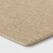 Threshold Rectangle Indoor Floor Mat, Basket Weave Pattern, Tan, 1.5 ft x 2.5 ft, Flat Pile, PVC Backing