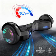 HOVERSTAR Starship Hoverboard with Bluetooth Speaker, Chrome Color Self Balancing Scooters with Science Fiction Design and 6.5 inch LED Wheels (Chrome Black)