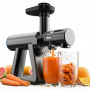 NICWIN Cold Press Masticating Juicer, 150W High Torque Motor, 55 RPM, Self-Feeding Chute, BPA-Free, Silver, HH-W01