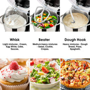 Kitchen In The Box KSM45 10 Speeds Stand Mixer with 4.5QT+5QT Two Bowls & Tilt Head, Black