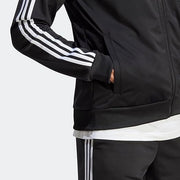 Adidas Men's 3-Stripes Tricot Track Suit, Black/White, Regular Fit, Zip-Up Jacket & Pants, Size M, S211CSIM131TR