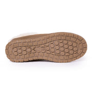 Minnetonka Emerson Womens Moccasin Slippers, Water-Resistant Suede, Plush Pile Lining, Heavily Treaded EVA Sole, Dusty Brown, Size 8 Medium