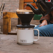 YETI Rambler 14 oz Ceramic Lined Stackable Mug, Vacuum Insulated Stainless Steel with MagSlider Lid, White