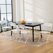Joinsun Folding Chair Set, 6-Piece, White, Folding and Stacking Design, Non-Slip Feet, 330 lb Capacity