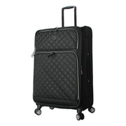 MADDEN NYC Aesthetic Soft Side 28 Inch Expandable Checked Luggage, Black