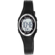 Armitron Unisex Black Round Digital Sport Watch, Quartz Movement, Alarm, Backlight, Water Resistant 100 ft, Adjustable Resin Strap, 45/7040BLKTC