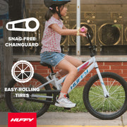 Huffy Sea Star Girls Kids Bike, 20-Inch Steel Frame, White, EZ Build, Fits Riders 44-56 Inches, 50555L