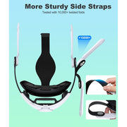 Esywen Head Strap for Oculus Meta Quest 2, 3, 3S with Precision Horizontal Adjustment Knob, Soft Padding, Durable Retractable Strap, White, MQ1000