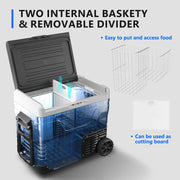 Simzlife ZX-CFB-50-S 12Volt Portable Refrigerator, 53QT(50L), Black