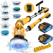 Amiluo YD-QJS21-5 Electric Spin Scrubber, Cordless, 1200 RPM Motor, Yellow