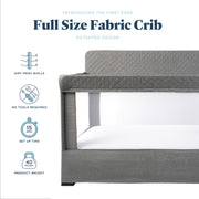 Baby Delight Lunaire Full Size Mesh Baby Crib and Playard with GOTS Certified Organic Cotton Fabric, Breathable Mesh Walls, Tool-Free Assembly, Organic Sage