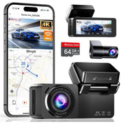 ALDF Everenty Dash Cam, Dual Front 4K and Rear 2.5K Full HD Cameras, Built-in WiFi, 3.16 in IPS Screen, Night Vision, Loop Recording, G-Sensor, Parking Mode