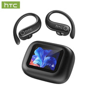 HTC NE61 In-Ear Earbuds with Heart Rate Monitoring, Bluetooth 6.0, AI Translator for 130+ Languages, Noise-Cancelling, IPX5 Waterproof, 30-Hour Battery, Black