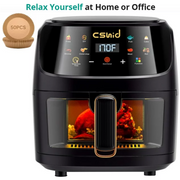 Cshidworld Air Fryer 7.4 QT Large Capacity Touch, black