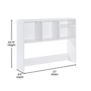 Flash Furniture Lotus Desktop Bookshelf Storage Organizer with Multiple Cubbies, White, Engineered Wood, Compact Space-Saving Design, NAN-17295-WH-GG