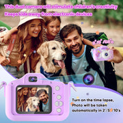 Seckton X3 Upgrade Kids 24MP Camera with Cute Silicone Cover, Purple