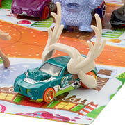 Mattel Hot Wheels 2025 Advent Calendar, 10 Toy Vehicles 1:64 Scale, 14 Winter-Themed Accessories, 10 Ornament Clips, Multicolor, 34 Pieces