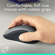 Logitech 910-007488 Full-size Wireless Ambidextrous Mouse W/USB Receiver, Silver