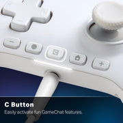 PowerA Advantage Wired Controller with Lumectra RGB Lighting, Hall Effect Thumbsticks, Mappable Buttons, Integrated C Button, White, for Nintendo Switch 2