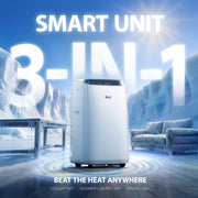 DuraComfort Portable Air Conditioner, 14,000 BTU Cooling with Dehumidifier and Fan, Quiet Operation, Remote Control, Sleep Mode, Easy Window Installation Kit, DP14CV