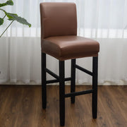 YOPOIY Stretch Bar Stool Chair Covers, Waterproof Leather Stool Cushion Slipcover