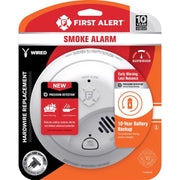 First Alert Interconnect Hardwired Smoke Detector with Precision Detection Ionization Sensor, 10-Year Sealed Battery Backup, White, 1 Pack SMI105-AC