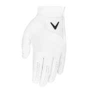 Callaway Golf Tour Authentic Golf Glove, Ultra-Soft AAA Cabretta Leather with Griptac 2.0, Breathable Perforations, Opti Fit Adjustable Closure, White, Medium-Large, Left Hand A00542_L0027_G19