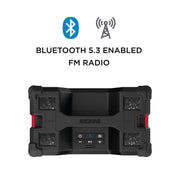 ION Tailgater Tough Portable Wireless Speaker, 65W, Bluetooth 5.3, IPX5 Water-Resistant, Rechargeable Battery, FM Radio, Stereo Link, Black, TLGATERTGHX